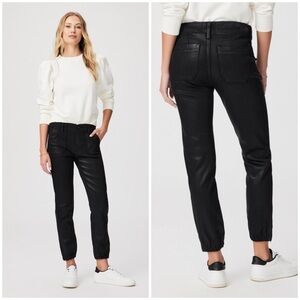 Paige Mayslie Joggers Black Fog Lux Coated Size 26